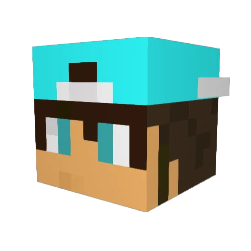 xKazuma Minecraft avatar head, 3D render