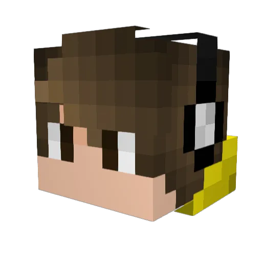 xKejzerek Minecraft avatar head, 3D render