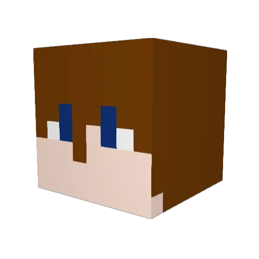 xKiRAxX Minecraft avatar head, 3D render