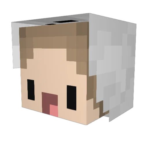 xKiqo Minecraft avatar head, 3D render