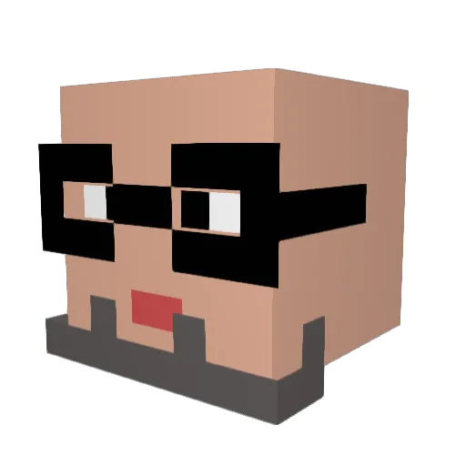xKorky Minecraft avatar head, 3D render