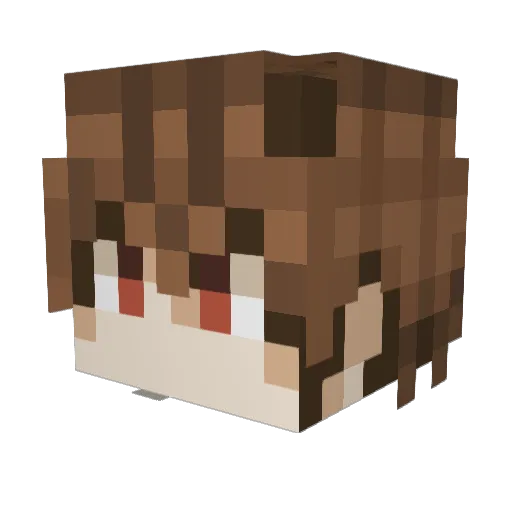 xKrystix Minecraft avatar head, 3D render