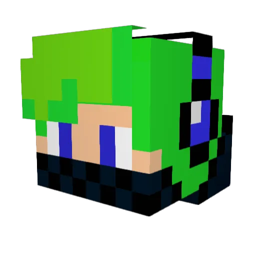 xKvai Minecraft avatar head, 3D render