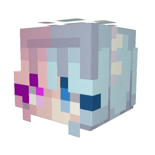 xLqwed Minecraft avatar head, 3D render