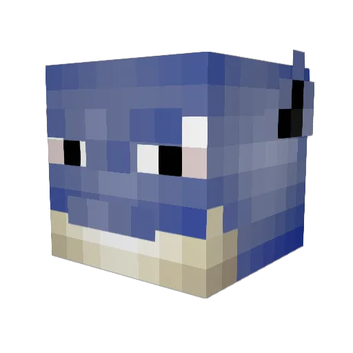 xLuft Minecraft avatar head, 3D render