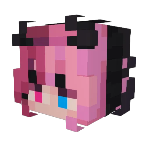xLunalynx Minecraft avatar head, 3D render