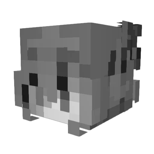 xLwk7 Minecraft avatar head, 3D render