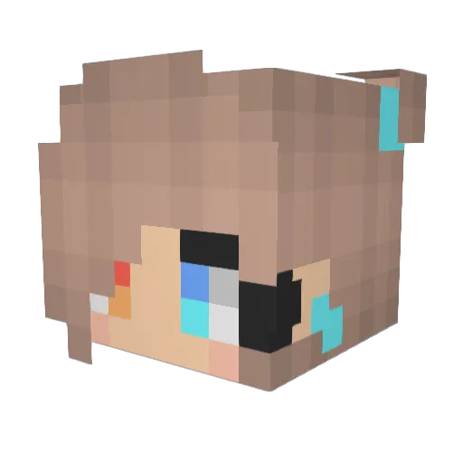 xLyaa Minecraft avatar head, 3D render