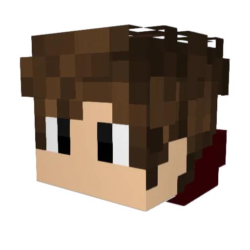 xM1L4N Minecraft avatar head, 3D render