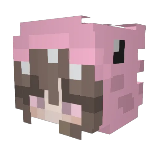 xMillie Minecraft avatar head, 3D render