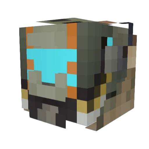 xMinty Minecraft avatar head, 3D render