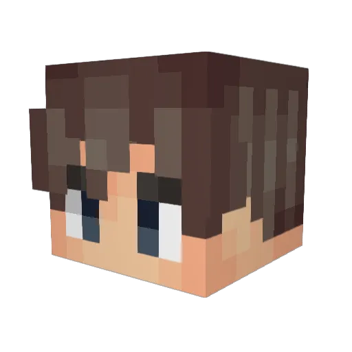 xMufy Minecraft avatar head, 3D render