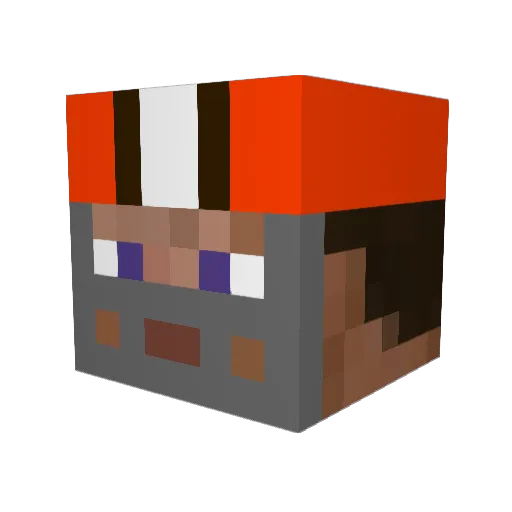 xNewt Minecraft avatar head, 3D render