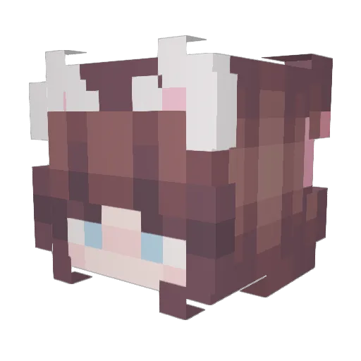 xNoemii Minecraft avatar head, 3D render