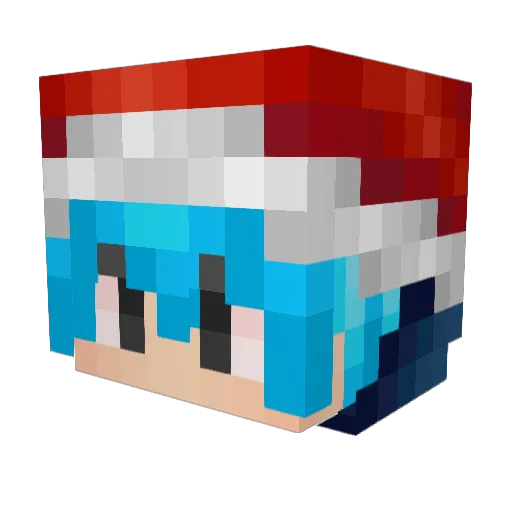 xNoobProV2 Minecraft avatar head, 3D render