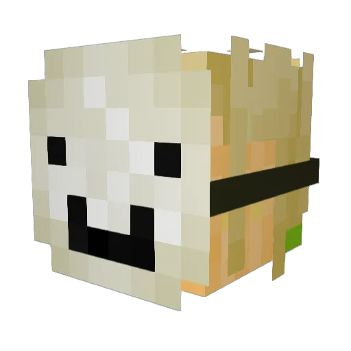 xOmmen Minecraft avatar head, 3D render