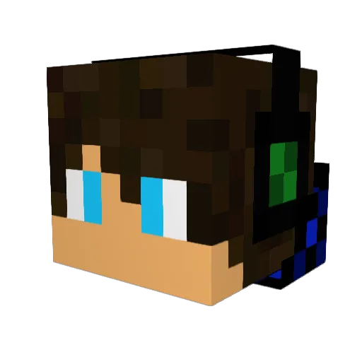 xPULARO Minecraft avatar head, 3D render
