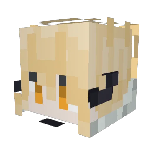 xPah Minecraft avatar head, 3D render