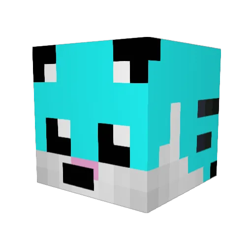 xPinging Minecraft avatar head, 3D render