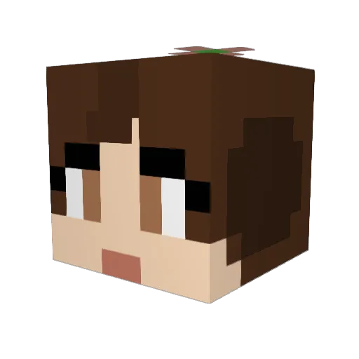 xPinkachu Minecraft avatar head, 3D render