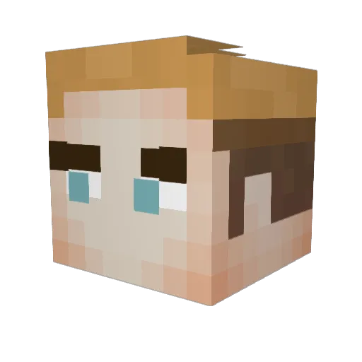 xPipeeh Minecraft avatar head, 3D render