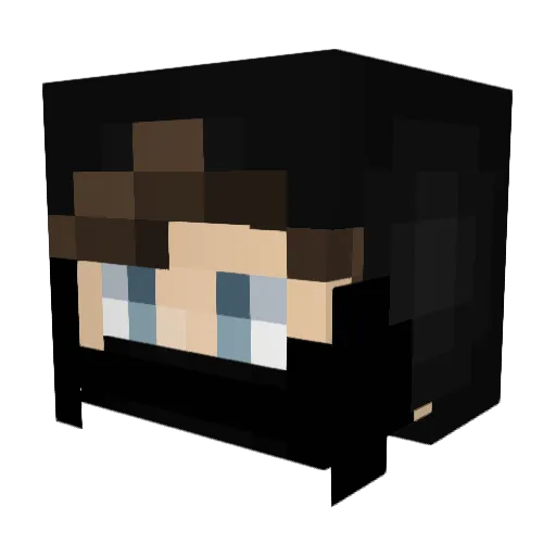xQUN1Xx Minecraft avatar head, 3D render