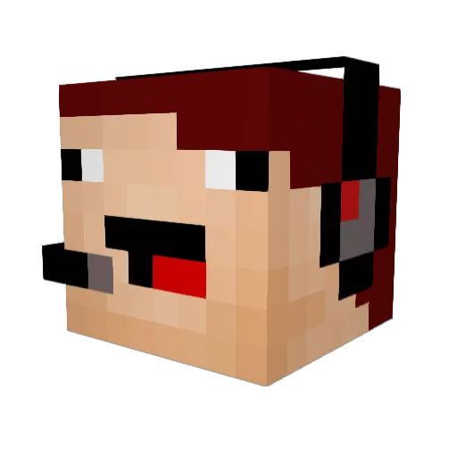 xQuertZ Minecraft avatar head, 3D render