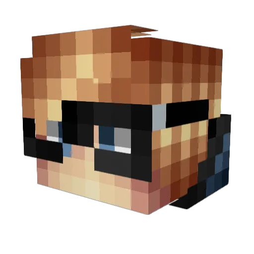 xRGPOWERx Minecraft avatar head, 3D render
