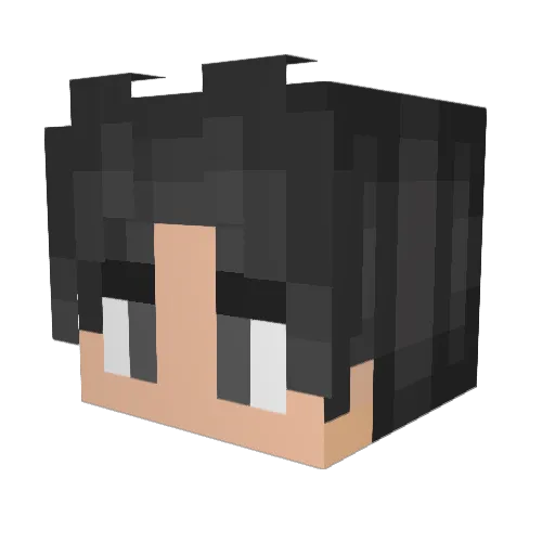 xRakuuu Minecraft avatar head, 3D render