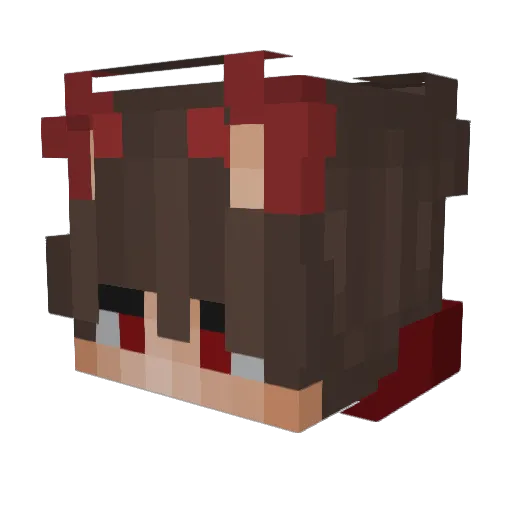 xRedCrystalx Minecraft avatar head, 3D render