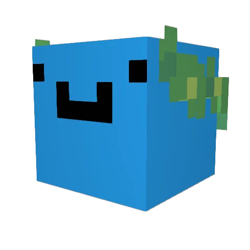 xRefracted Minecraft avatar head, 3D render