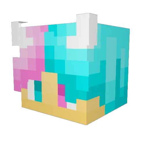 xRino Minecraft avatar head, 3D render