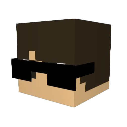 xRomulo Minecraft avatar head, 3D render