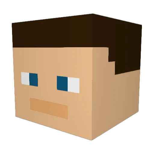 xRuth Minecraft avatar head, 3D render