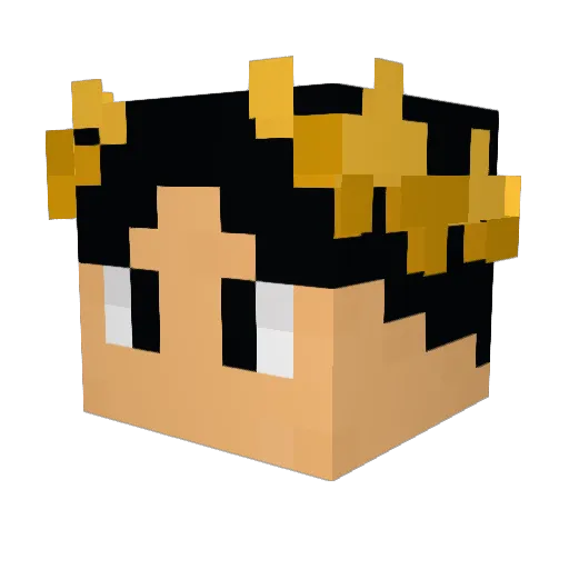 xSNYDZx Minecraft avatar head, 3D render