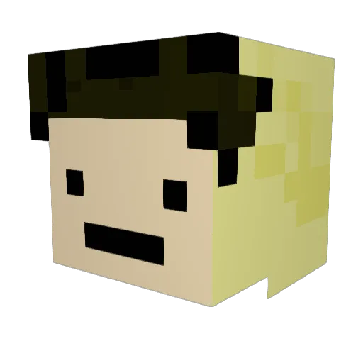 xSacco Minecraft avatar head, 3D render