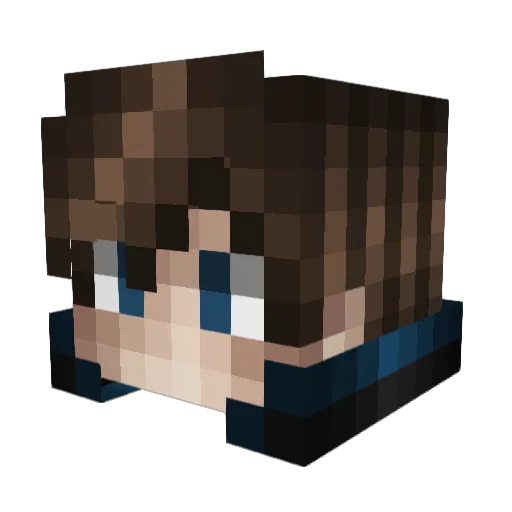 xSenqL Minecraft avatar head, 3D render