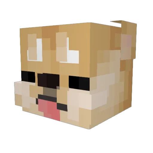 xShibe Minecraft avatar head, 3D render