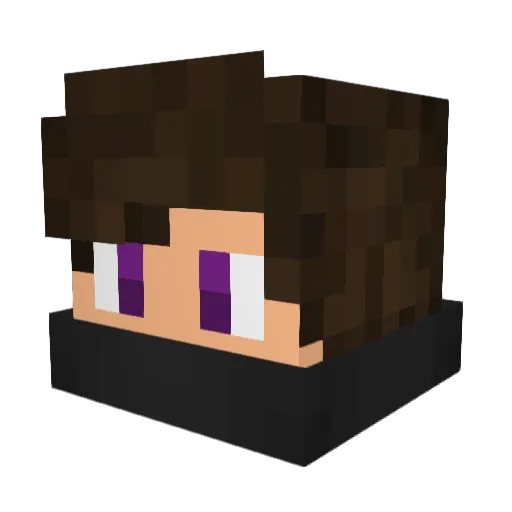 xShwa Minecraft avatar head, 3D render