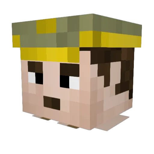 xSpMario Minecraft avatar head, 3D render