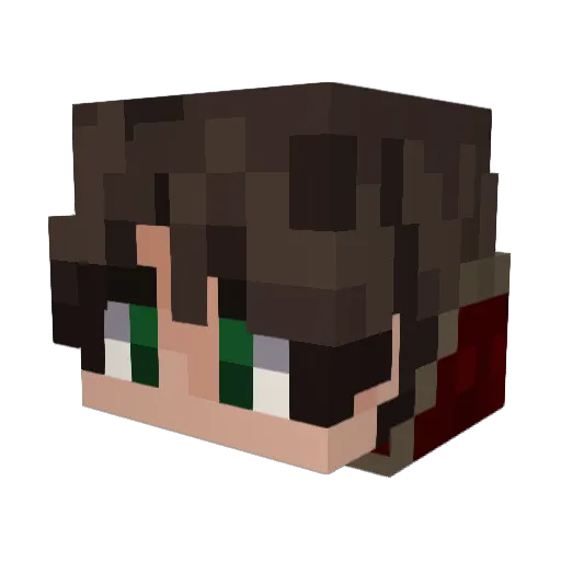 xT0finek Minecraft avatar head, 3D render
