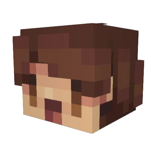 xTJAx Minecraft avatar head, 3D render