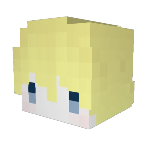 xTTw Minecraft avatar head, 3D render