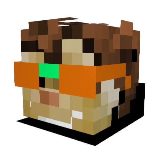 xTheoBaldTheBird Minecraft avatar head, 3D render