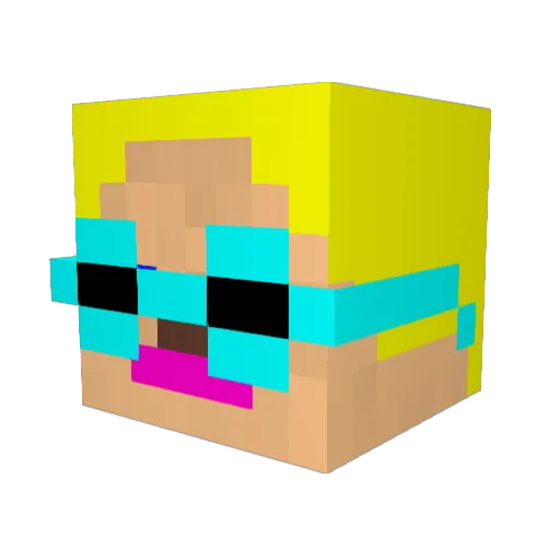 xTompe Minecraft avatar head, 3D render