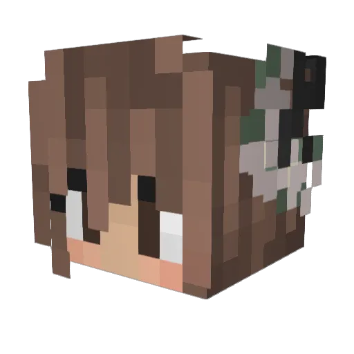 xV3N Minecraft avatar head, 3D render