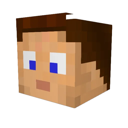 xWarMonger Minecraft avatar head, 3D render
