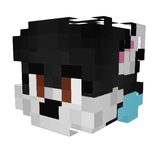 xWolf1styTM Minecraft avatar head, 3D render