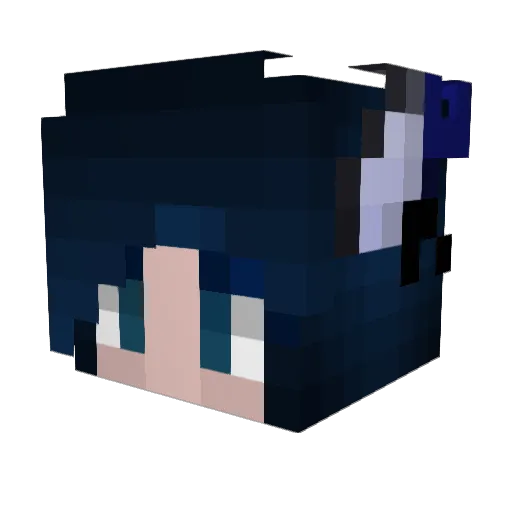 xWolfAmberx Minecraft avatar head, 3D render
