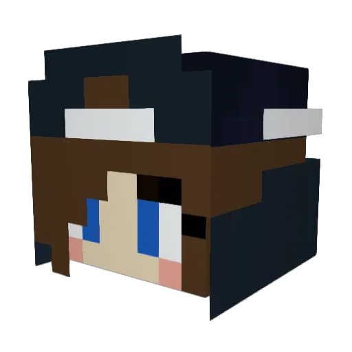 xWolke Minecraft avatar head, 3D render